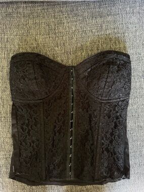 Y2K Seduction Black Strapless Bustier Top